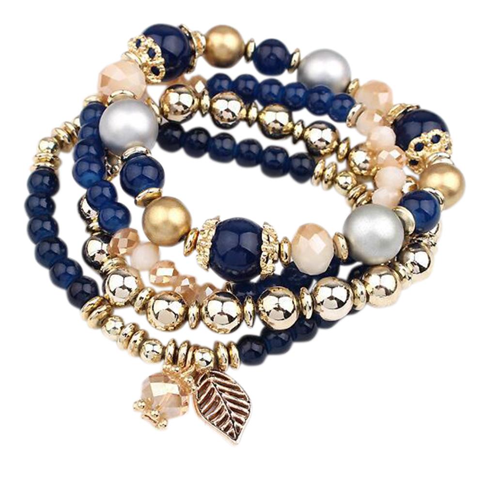 

Модний Креативний 4 в 1 Багатошаровий Браслет Жіночий Елегантний Універсальний Ланцюжок на Руку blue #1