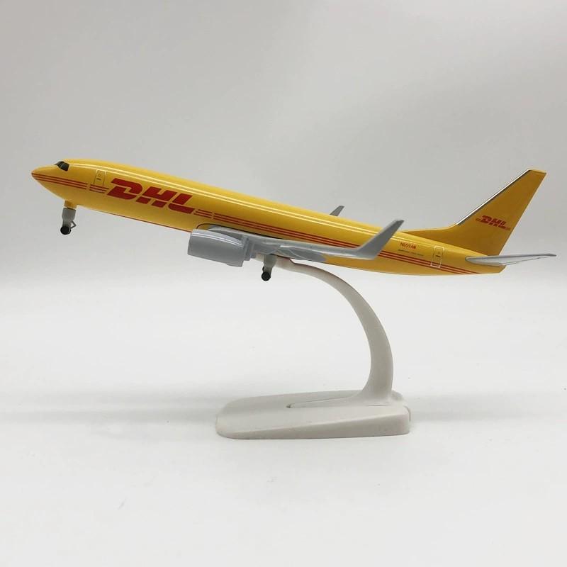DHL Airways 20cm B737 Diecast Alloy Airplane With Wheel & Stand Aircraft Model Collection Display Aviation Enthusiast Gift