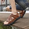Popular 2025 Independent Station Sandals Men's Leather Soft Sole Lightweight Outdoor Breathable Beach Shoes Large Size 4748