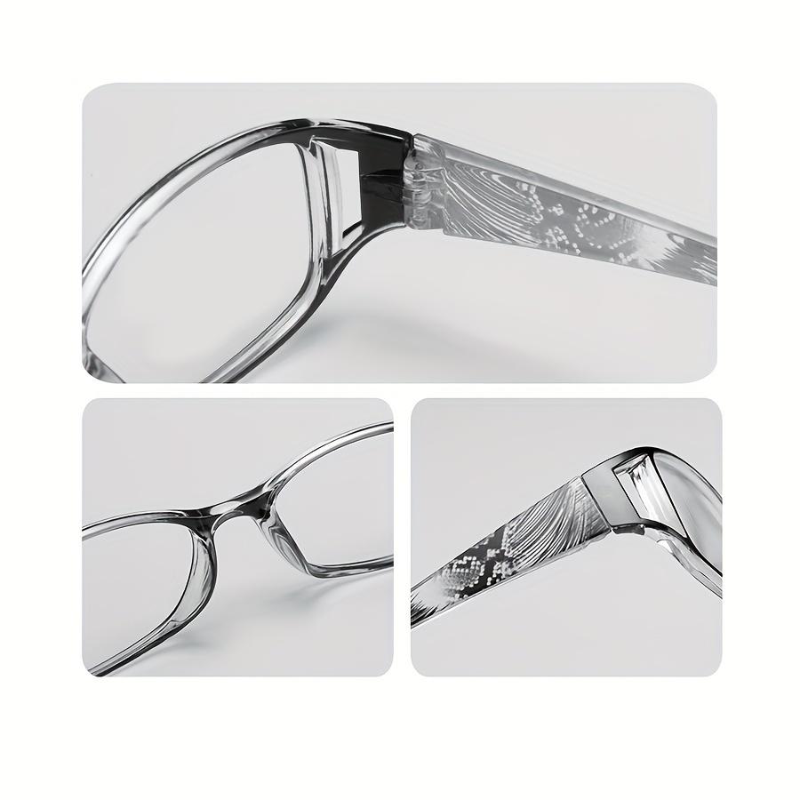 Women & Men Floral Reading Glasses - Elegant Fashion Square Full Frame, Perfect for Phone & Computer
