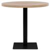 VidaXL Table de bistro MDF et acier Rond 80 x 75 cm Couleur de chêne