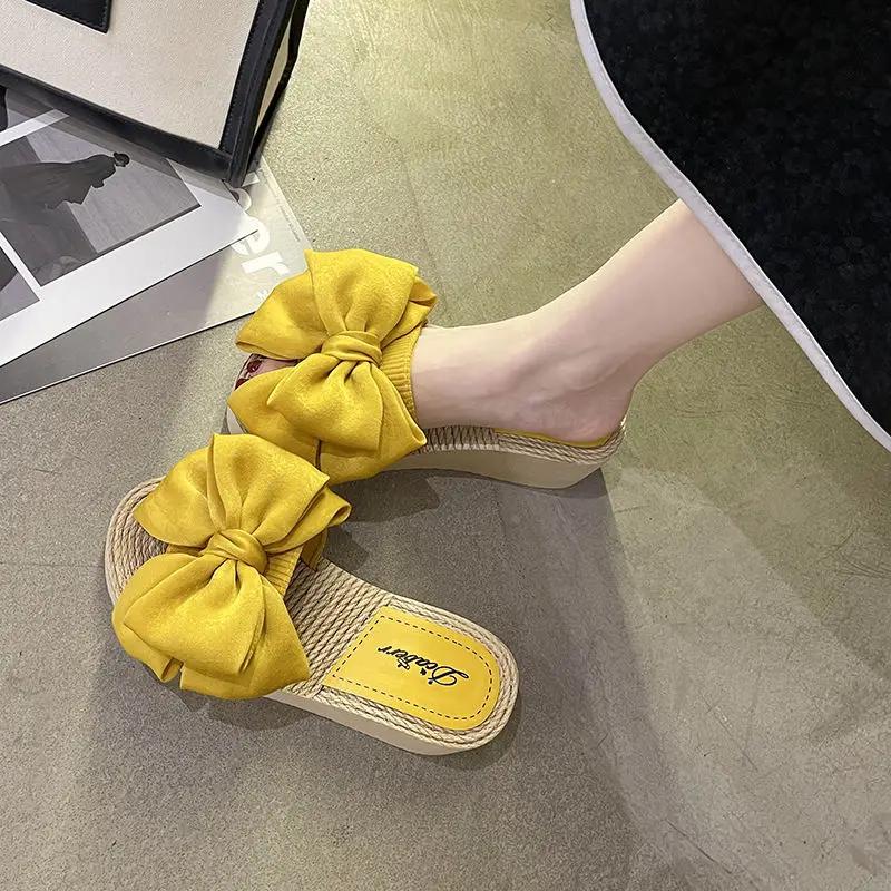 

Fashion Outside Woman Slippers Wedge Heel Shoes for Women Korea Style Summer Sandals Sale Elegant and Fashionable Slides On Promotion 39 40