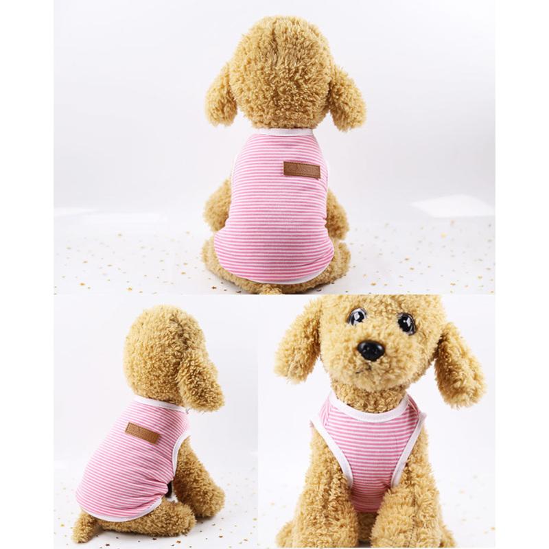 Bumbac Câini Pisici Haine cu dungi Imprimate Manșete elastice Confortabil Respirabil Vestă fără mâneci Pentru
