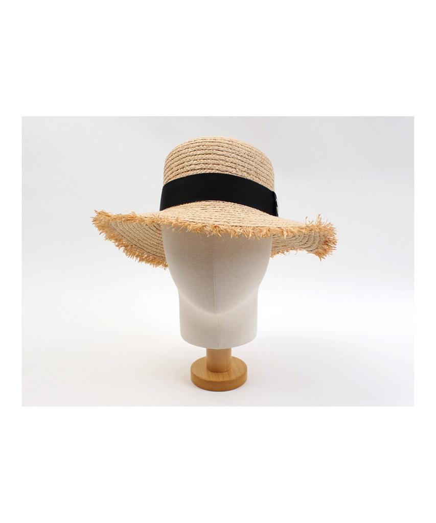 Yunibeosyeolkemiseuteuli Sv Metal Round Natural Raffia Hat Raffia Hat