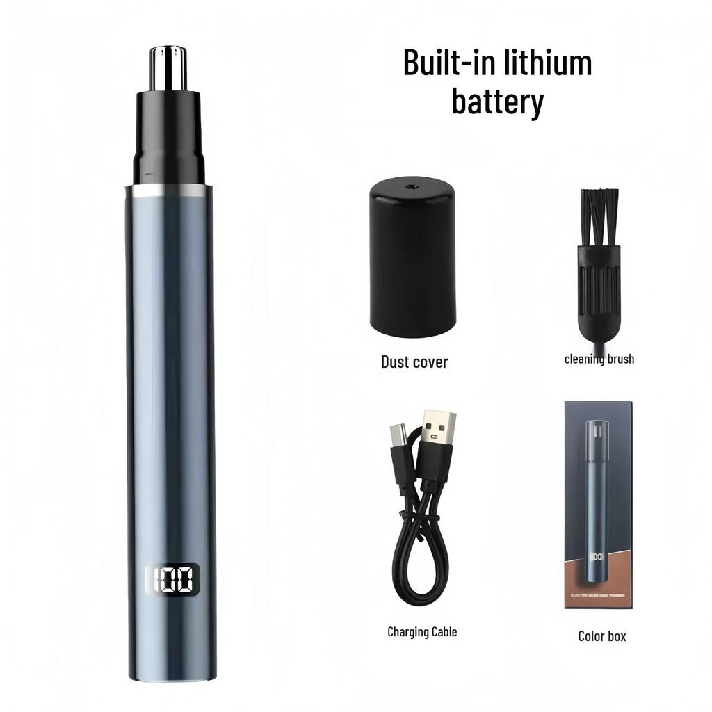 Rechargeable Men's Electric Nose Hair Trimmer & Cleaner