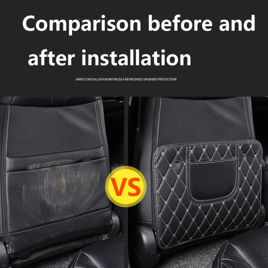 Faux Leather Car Seat Back Protector Pad - Anti-Kick Design, Durable & Easy-Clean, Fits All Car Seats, Backseat Cushion for Car Seat