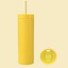 1 Set 450ml Colored Plastic Tumbler Anti-dropping Straw Double Layer Juice Coffee Straw Cup for Home