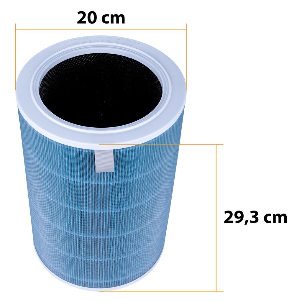 BlueShield HEPA H13 Standard Filter for Xiaomi Mi Air Purifier 1/2/2S/3/Pro, Blue, Up to 6 Months, PM2.5 Allergens Dust