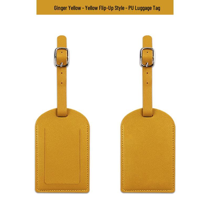 Customizable Soft PU Leather Luggage Tag with Logo and Travel Info Slot