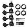 4R Bass String Tuning Pegs Open Tuners Zinc Alloy Machine Heads Black