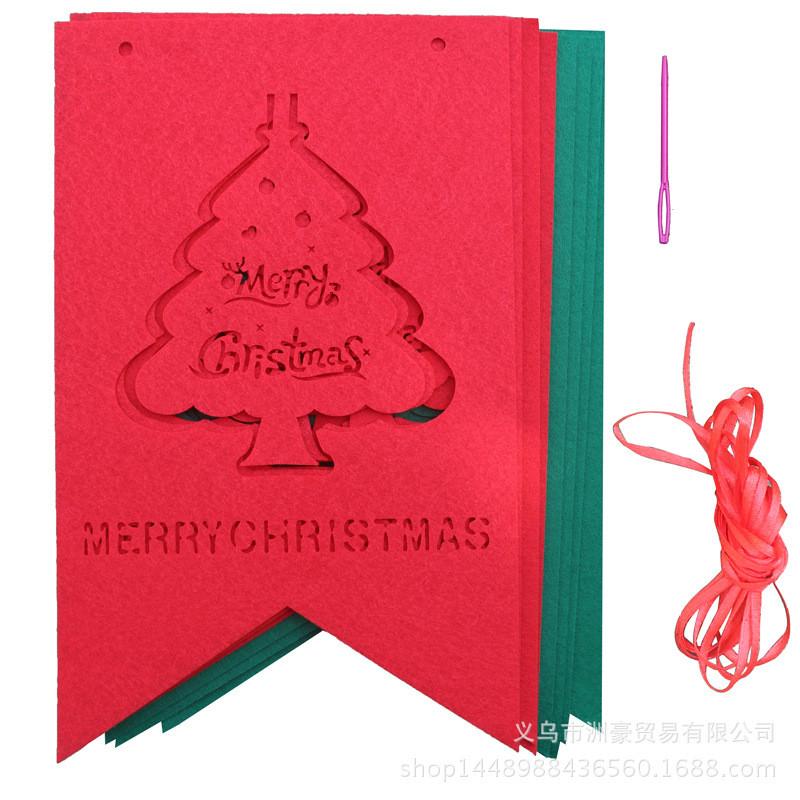 Cartoon Style Christmas Decorations Non-woven Fabric Banner For Festive Displays