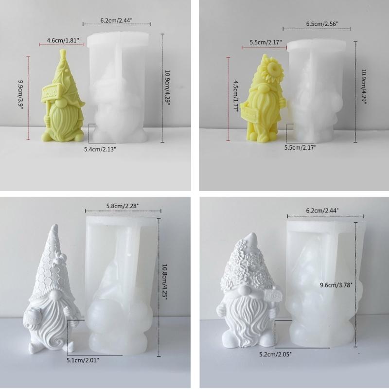 Weihnachtszwerg Silikonform für handgemachte Tischdekoration Gips Epoxidharz Aroma Kerzenform für Heimdekoration