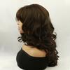 Women Synthetic Long Natural Wave Wigs with Bangs Wavy Brown Natural Wig For Daily Party Costume Heat Resistant Fibre Hair