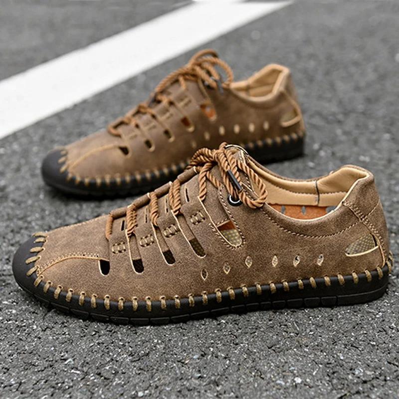 Men Summer Casual Shoes Male Seaside Beach Sandals Breathable Caved Shoes Male Sports Sneakers Zapatillas Homres Plus Size 38-48