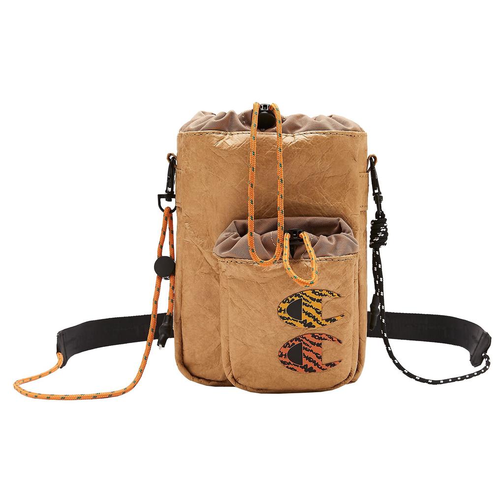 Champion Trendy Versatile Fashion Embroidered Sports Casual Drawstring Fabric Crossbody Bag Unisex bags Black White U2AACPU13-1