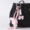Cute Croissant Pendant Light Versatile High-quality Beaded Bag Accessory New Fashionable Simple Bow Shape Braided Rope Keychain