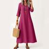 Dress For Women Long Boho Beach Dress Elegant Maxi Dress V-Neck 3/4 Sleeve Dress