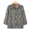 Yuzhaolin Elderly Women's Floral Print Button-Down Blouse