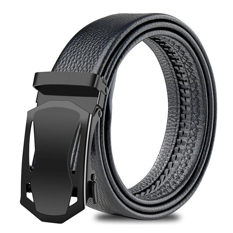 Men'S Belt Men'S Soft Leather Automatic Buckle Student Belt Middle-Aged And Young Leisure Business Belt Trendy Leather