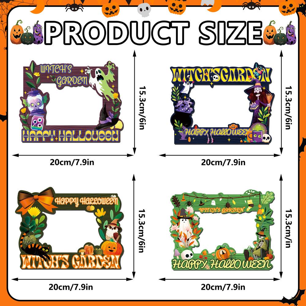 CT488-492 Halloween Magnetic Picture Frame - Holiday Photo Display Decor with PVC Fridge Magnet for Spooky Party Celebration