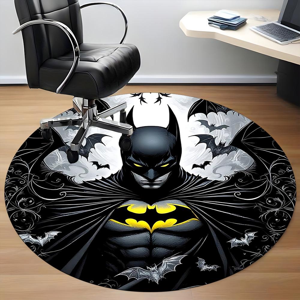 1pc Batman Office Round Area Rug, Under Office Chairs Bedroom Living Room Home Decor, Room Deco, Available in Various Sizes