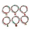 Christmas Elk Soft Pottery Colorful Soft Pottery Bracelet Jewelry, Niche Letter Elastic Jewelry Set