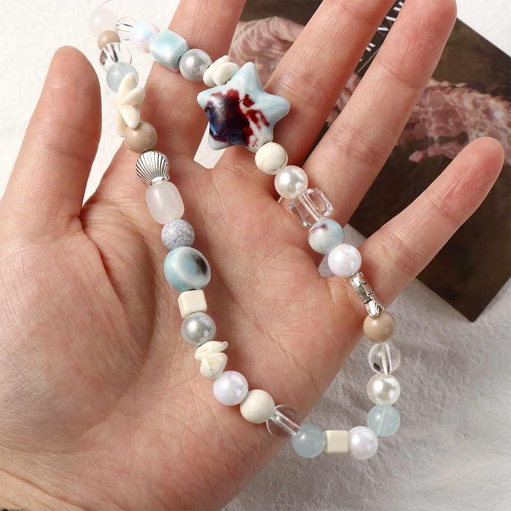 Acrylic Beaded Coconut Phone Chain Coconut Tree Smartphone Lanyard  Pendant Decoration