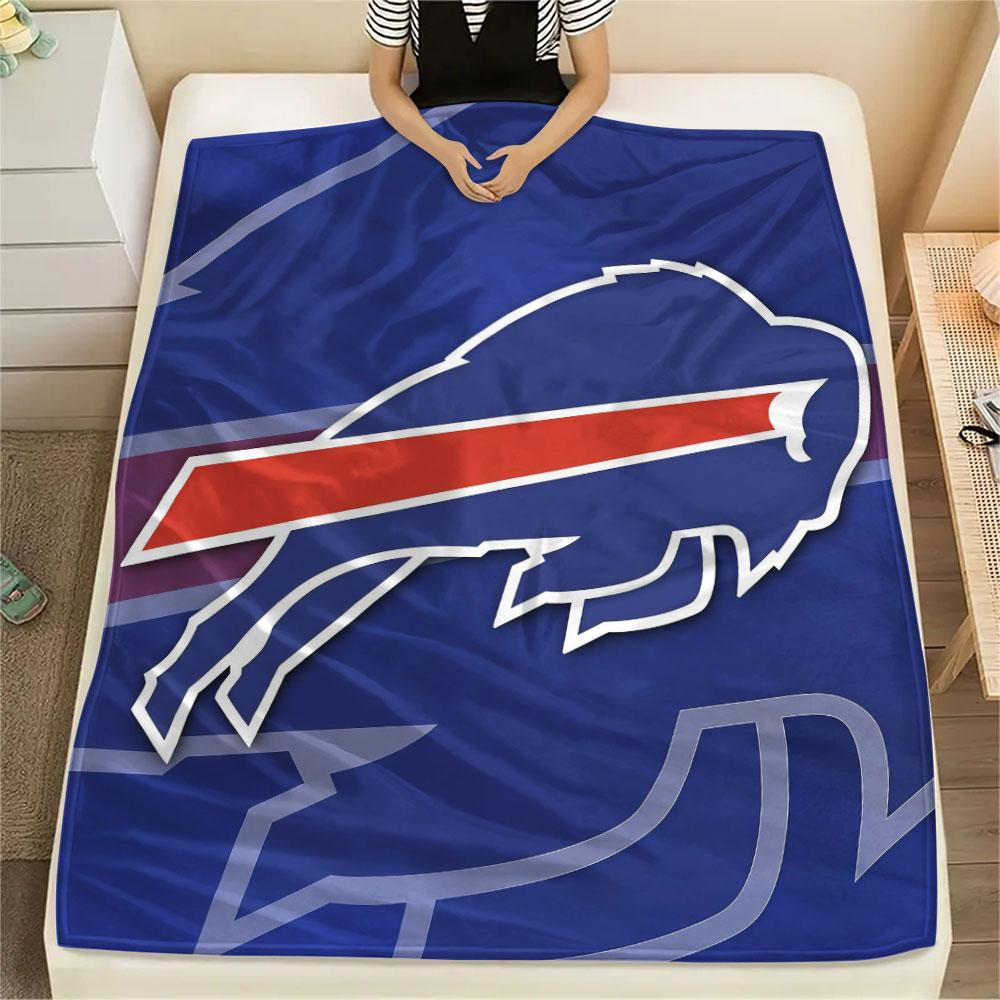 BUF Bills Printed Flannel Blanket, soft throw for bedroom sofa, washable, fan merchandise, great gift.