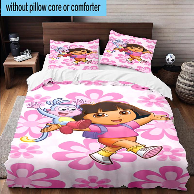 3PCS The Explorer Do-ra Adventure 3pcs Bedding,Including 3PCS Duvet Cover And 2pcs Pillowcases Perfect for Christmas,Ideal for Bedroom, Dormitory