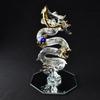 Fourcart Cute Handmade Glass Craft with Natural Stone Rising Dragon (Lapis Lazuli)