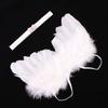 Baby Newborn Angle Wing And Small Bow Headband Photograph Prop Pearl Bow Headband Photograph Prop Suit Infant Clothes Suit