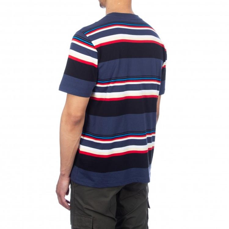 Carhartt WIP Sunder Striped Short Sleeve T-Shirt Men Tops Blue I027743-01-1A