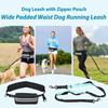 Hands Free Dog Leash Adjustable Reflective Waist Running Double Leash with Pouch Retractable Dog Running Leash Pet Supplies