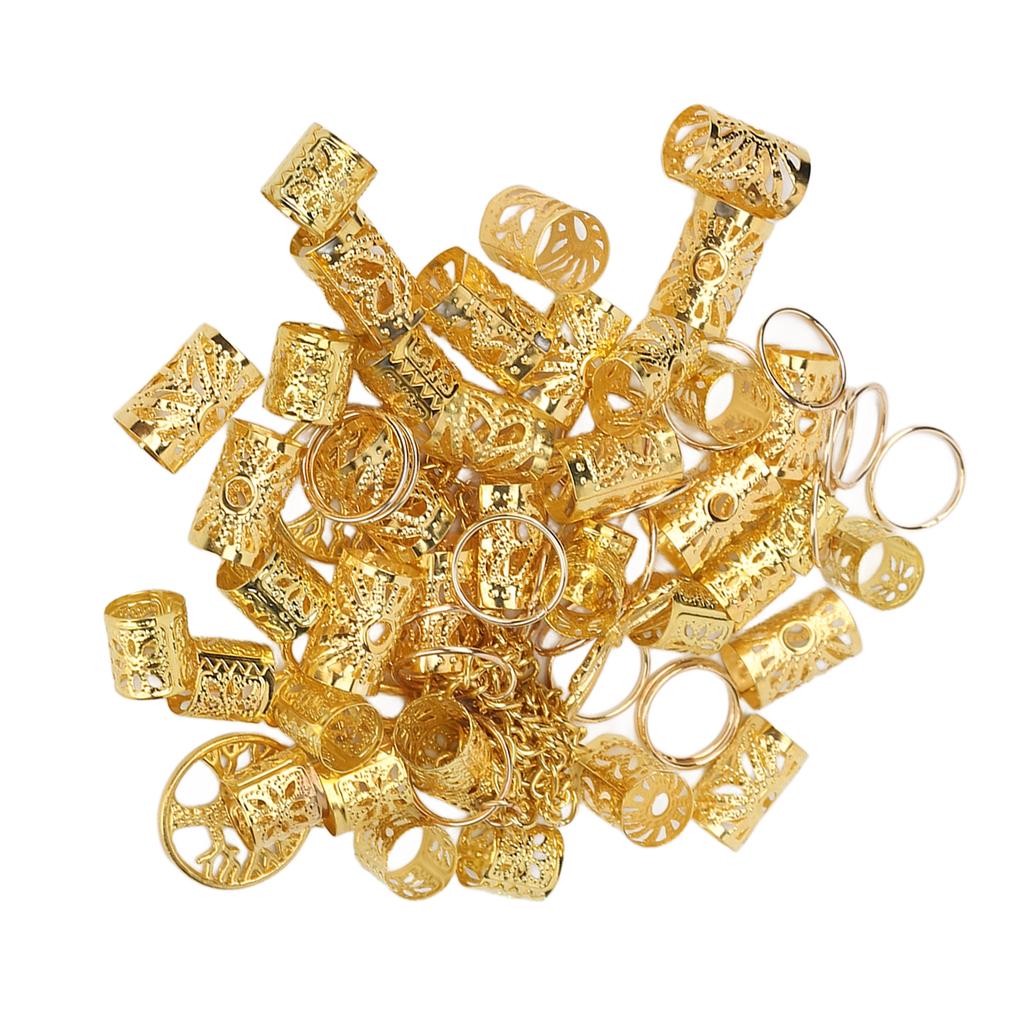 Dreadlock Jewelry Gold Hollow Out Exquisite Hair Braiding Cuffs Rings DIY Dreadlock Accessories