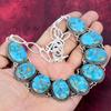 Blue Copper Turquoise Handmade Gemstone Necklace, 925 Solid Sterling Silver Necklace Antique Jewelry, For Thanksgiving