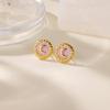 New Light Luxury Moon Oil Stud Earrings Stainless Steel Non-fading Gold-plated Earrings Hot-selling Earrings Jewelry