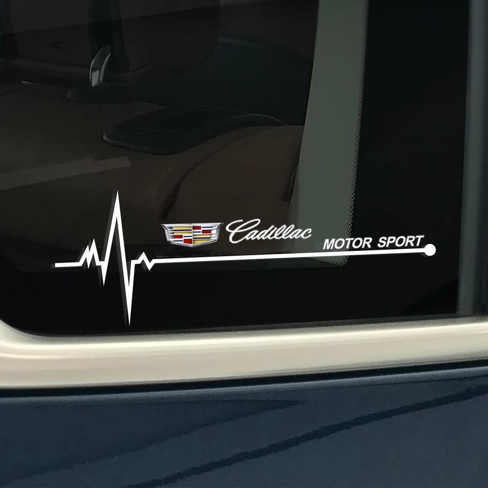 2PCS PVC Car Side Window Stickers Vinyl Waterproof Decals for Cadillac