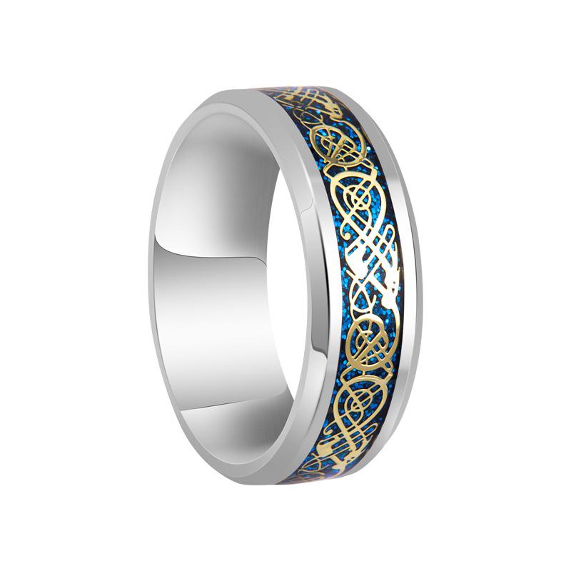 24 New Dragon Pattern Men's Ring – Trendy and Popular Design