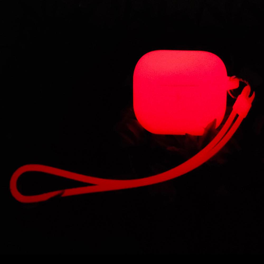 For Apple AirPods 4 Silicone Case Luminous Bluetooth-compatible Earphone Protective Cover with Lanyard