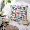 Vintage Fish Trout Pillow Cover Cartoon Fishes Kawaii Pillow Case Soft Cushion Cover Pillowcases For Sofa Bedroom Home Decor