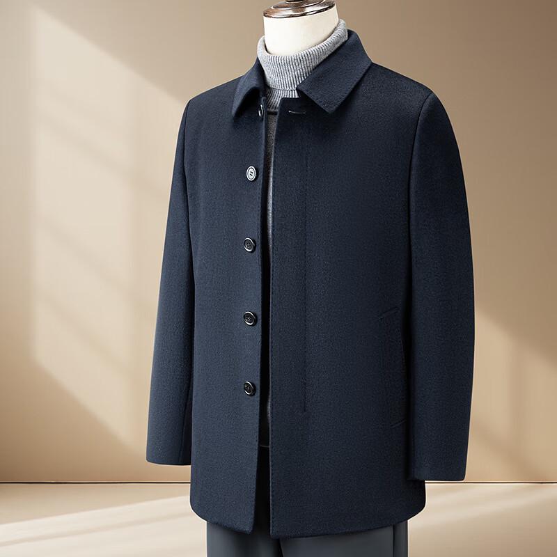 

FAPAI Men s Wool & Cashmere Turn-Down Collar Overcoat M (48)
