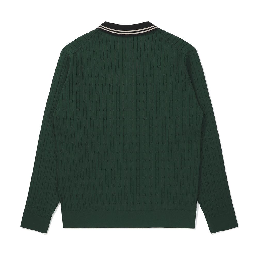 MALBON GOLF Classic Cable Half-Zip Sweater Green (Man)