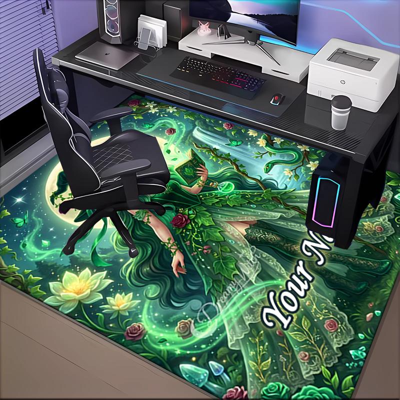 1PC Custom Name Forest Fantasy" Theme Floor Mat Ideal for Living Room, Game Rooms, Office, Bedroom, Office Floor Mat , Floor Mats for Home