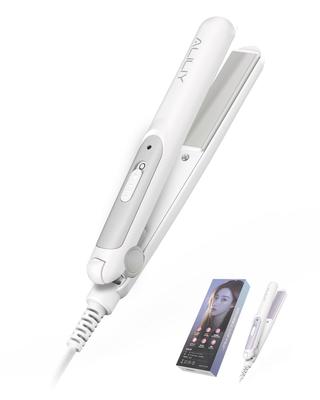 Aliliy Mini Hair Iron, Super Lightweight (Over 180g), 180℃ Professional Grade, Straightening Iron for Bangs, Curling, 30s Rapid Heating, Salon-Quality