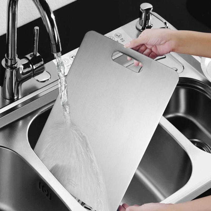 Edelstahlplatte und Schneidebrett Küche Haushalt verdickt doppelseitig Schneidebrett Block Knetbrett
