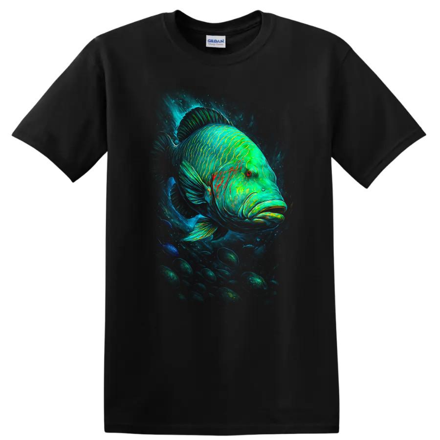 Fish T Shirt Colorful Ocean Scene Exotic Marine Fish w/ T Shirt Tee Design