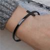 Cross Opening Bracelet Black Mens and Womens Minimalist Style