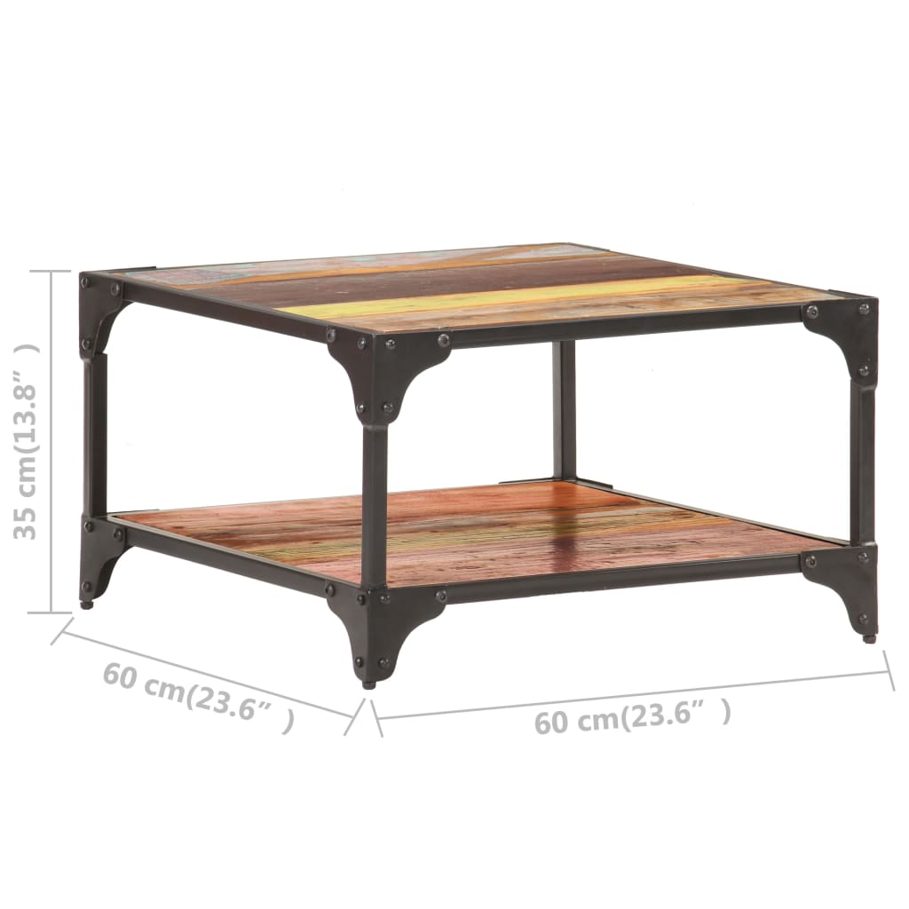 Coffee Table 60x60x35 Cm Solid Reclaimed Wood