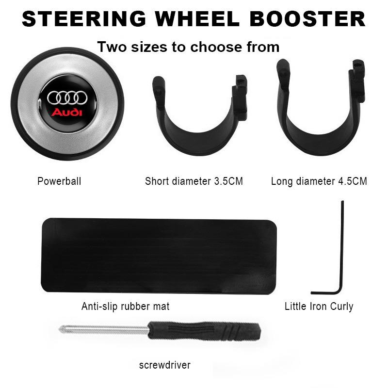 Car Steering Wheel Booster Ball Labor Saving Turning Car Accessories For Audi A3 A6 Q3 B6 B7 B8 B9 Q7 8P 8V 8L A5 A4 C6 C5 C7 4F A1 A7 A8 Q2 Q5 RS3 RS