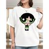Taglia europea, T-shirt Grafica THE POWERPUFF da Donna, Maglietta Casual a Maniche Corte con Girocollo, Lavabile in Lavatrice